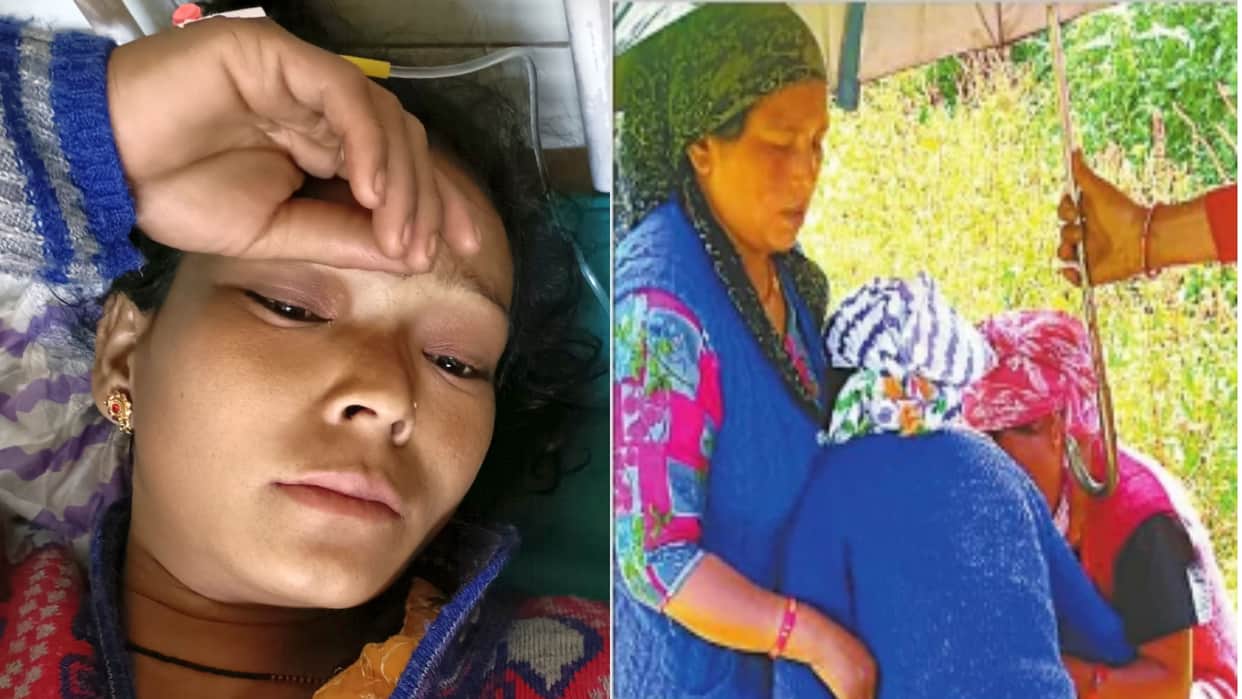 woman gave birth to a child in field, newborn died Waiting for helicopter in pithoragarh