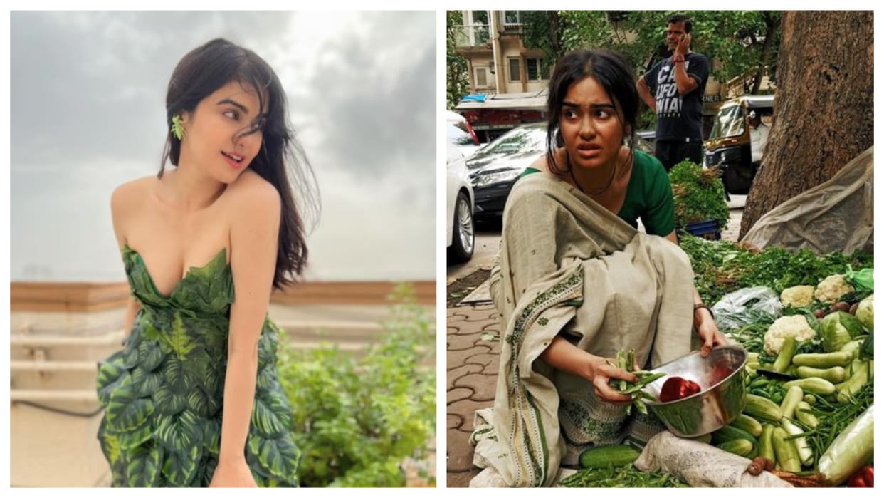 Actress Adah Sharma Pretty Looks In Leaf Dress Photos Went Viral On Social Media