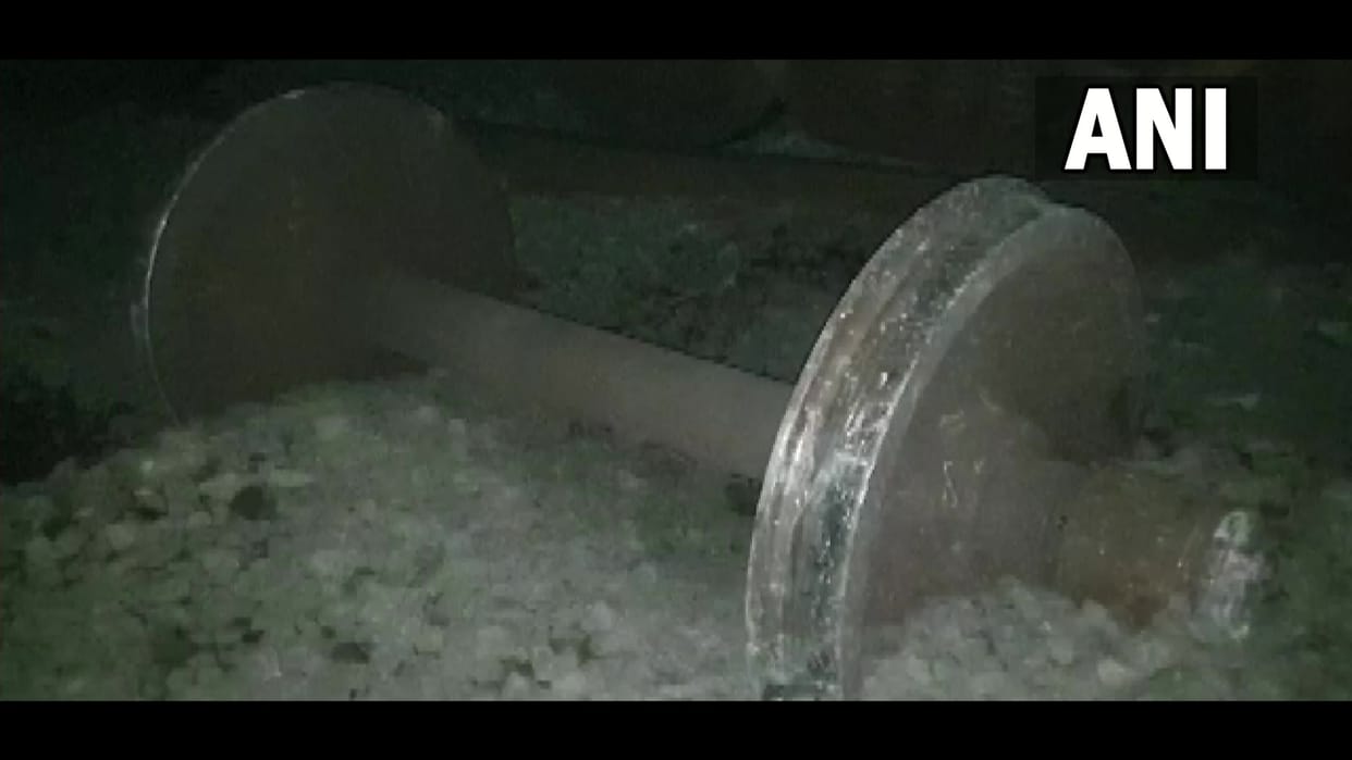 Gujarat: A goods train derailed near Mangal Mahudi railway station in Dahod district
