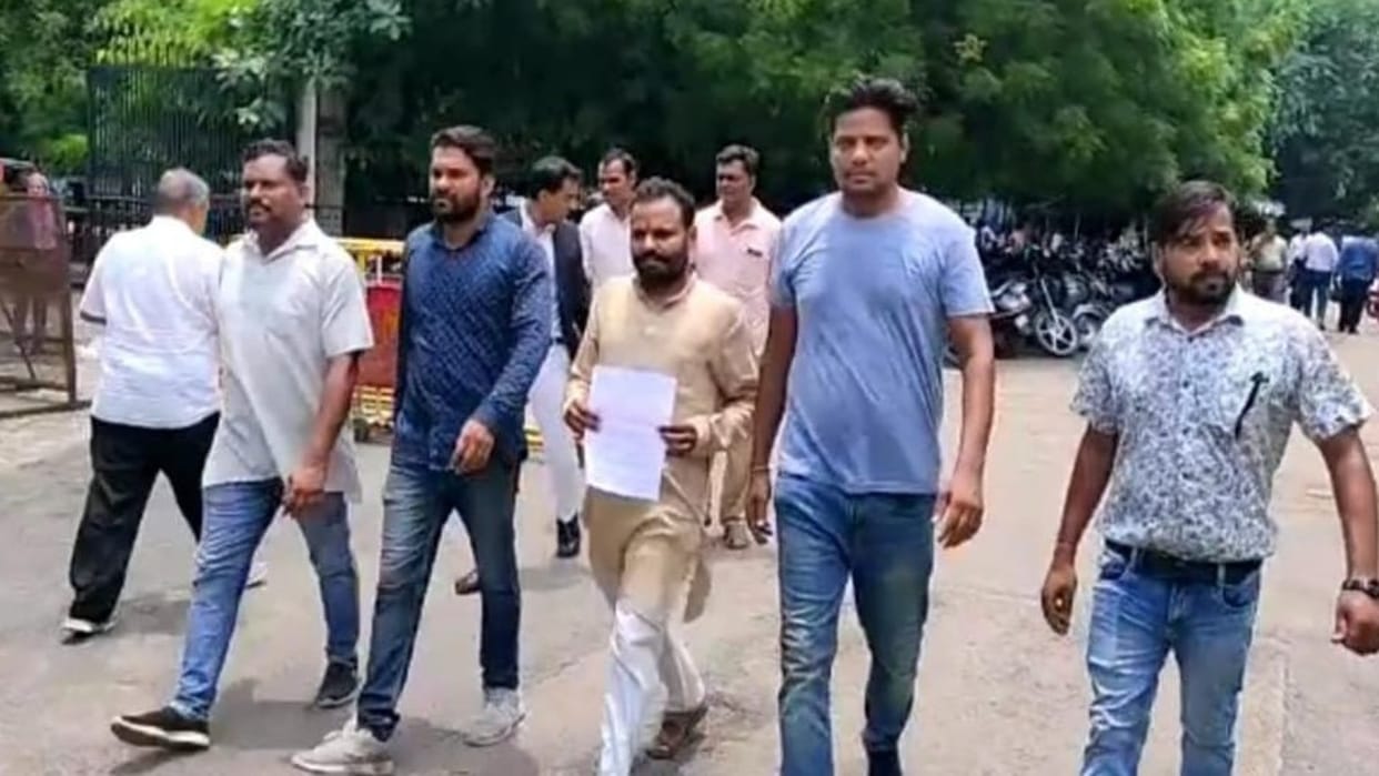 Bajrang Dal workers have demanded action from the collector against those who took the exam wearing hijab