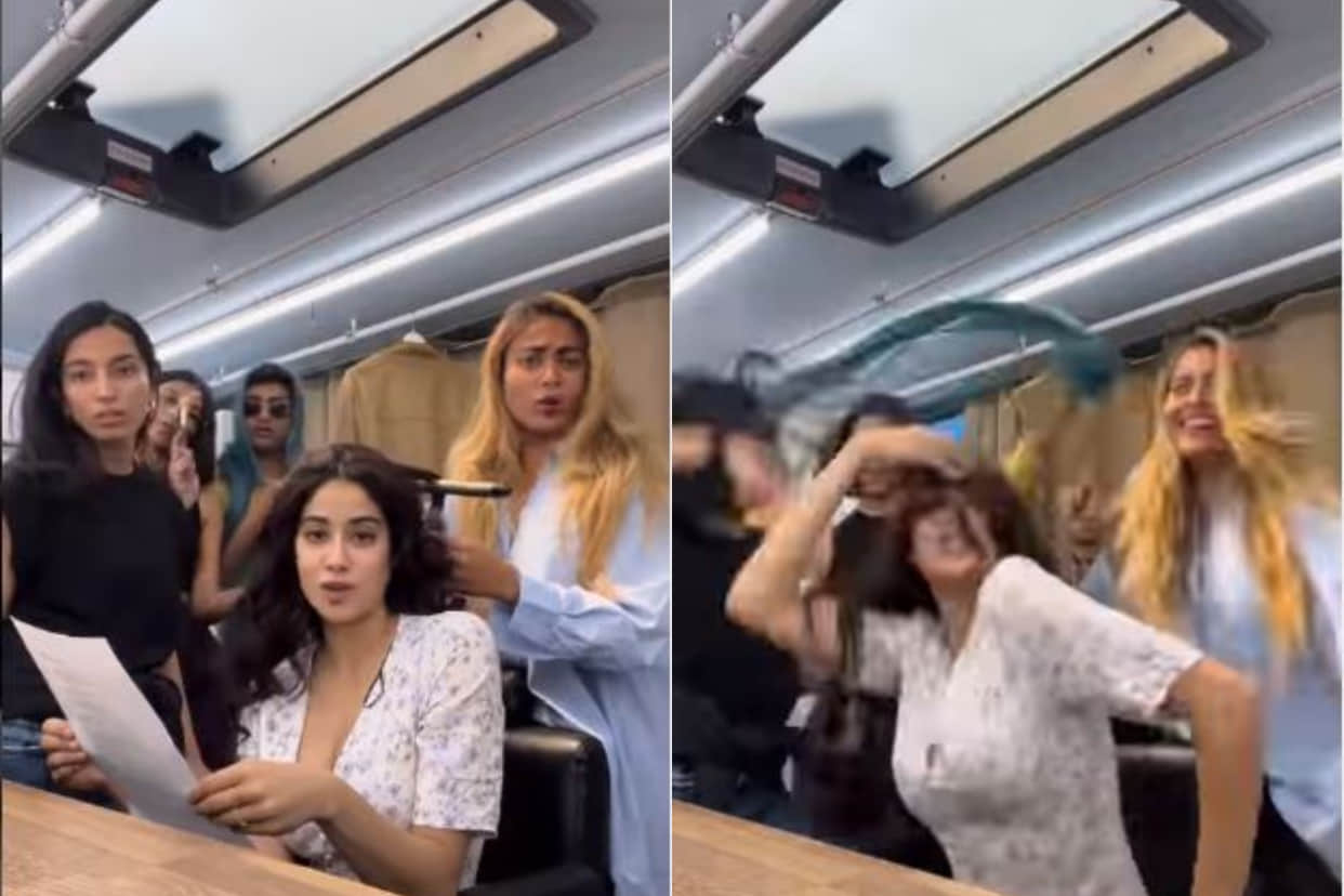 Good Luck Jerry Actress Janhvi Kapoor Dance with Crew member on Mor Mor Song goes Viral on Social Media