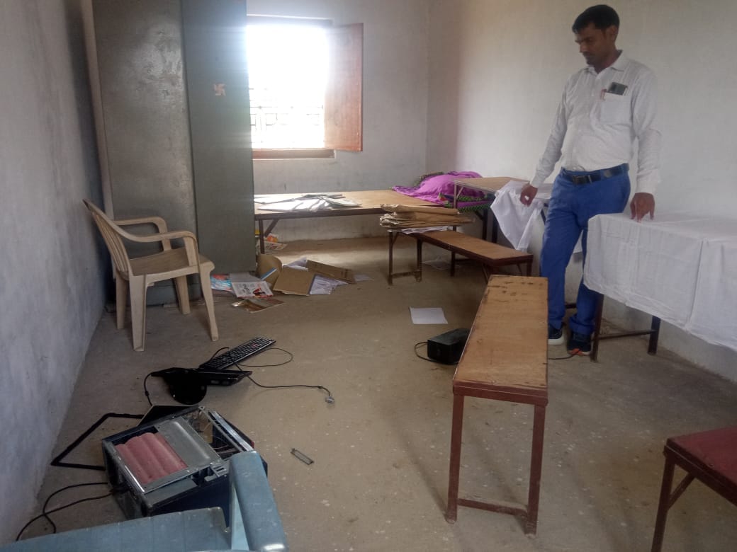 The thieves broke into the school by entering