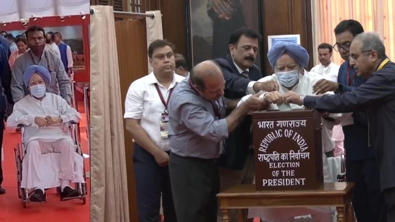 President Election: Prime minister Narendra Modi, Home minister Amit Shah, CM Yogi cast their vote, former PM Manmohan Singh arrived in wheelchair