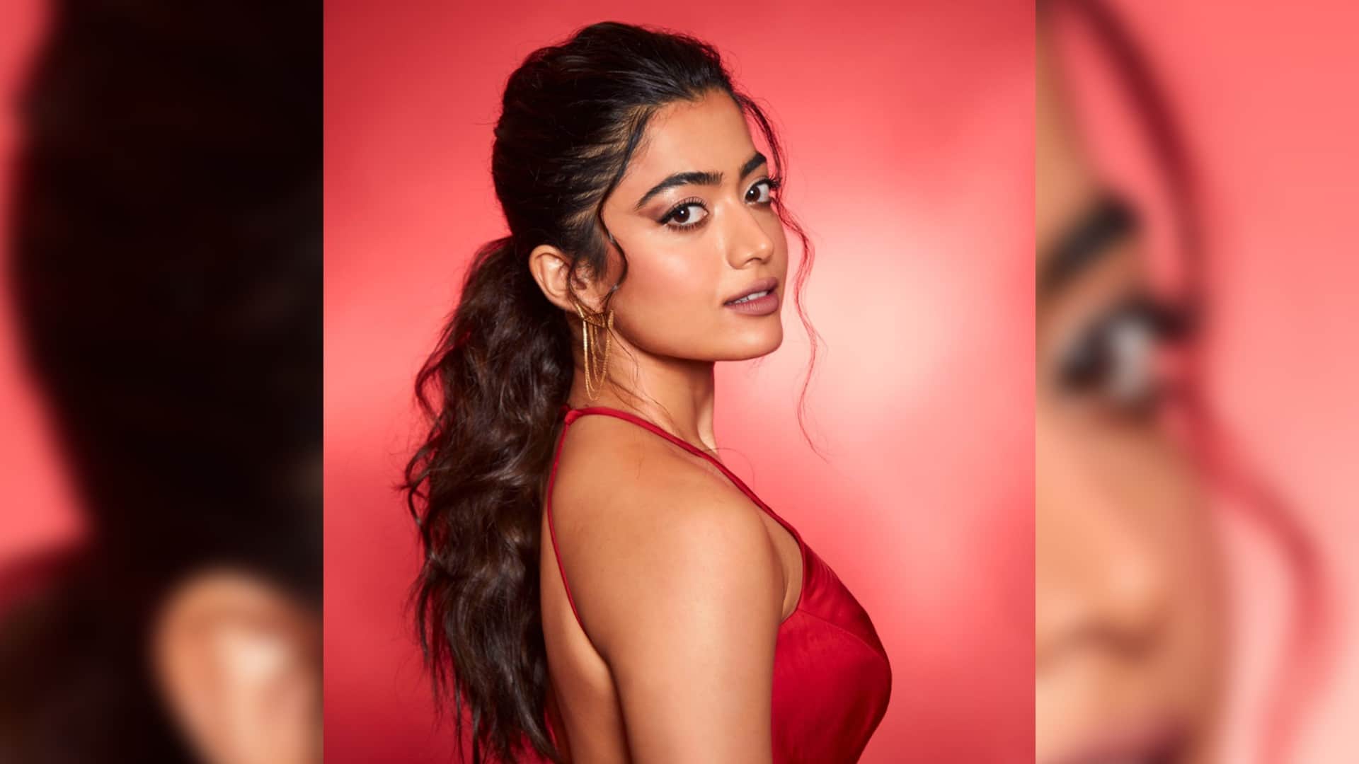 Pushpa Movie Actress Rashmika Mandanna trolled for his Red thigh high slit dress