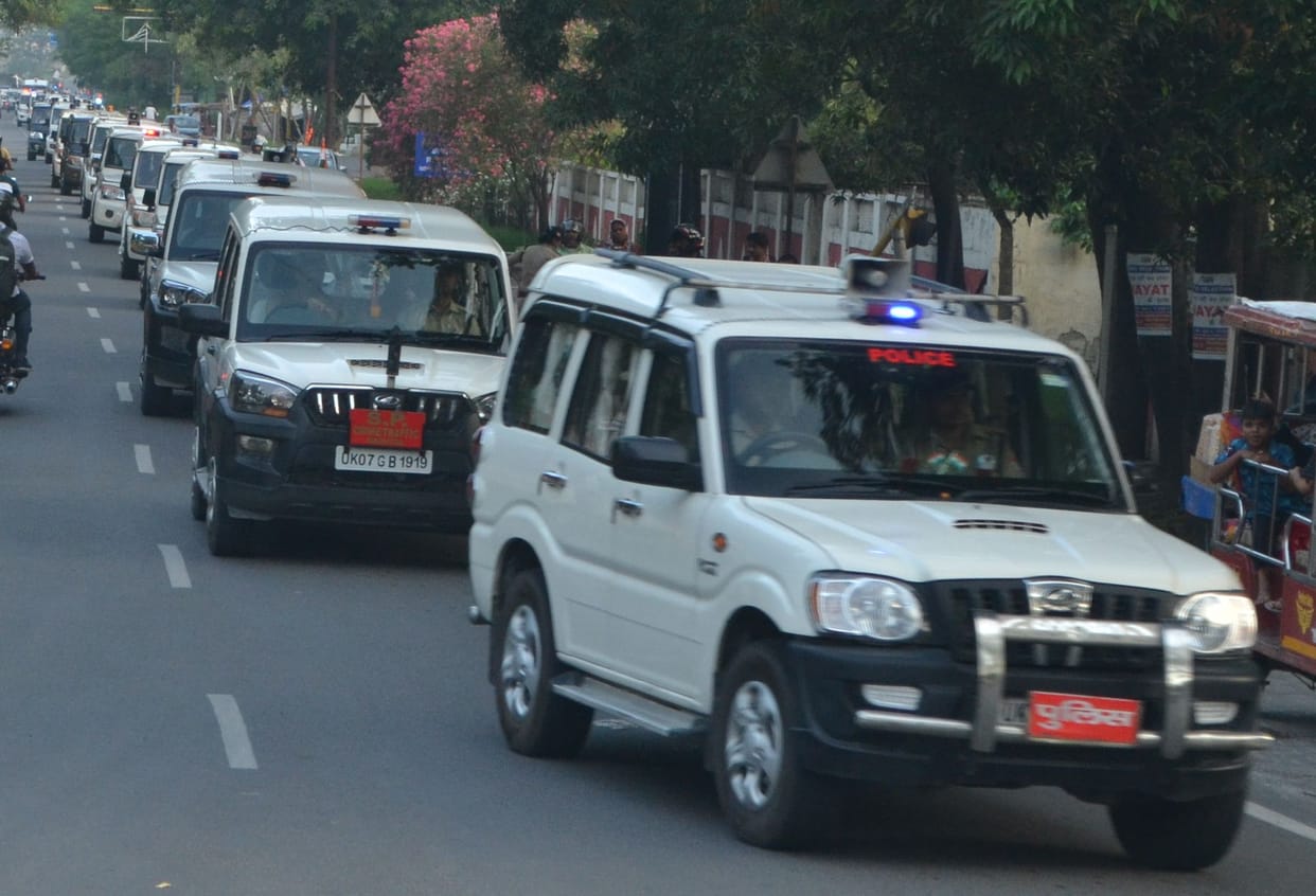Flag march from Dharmanagari to Shikshanagri