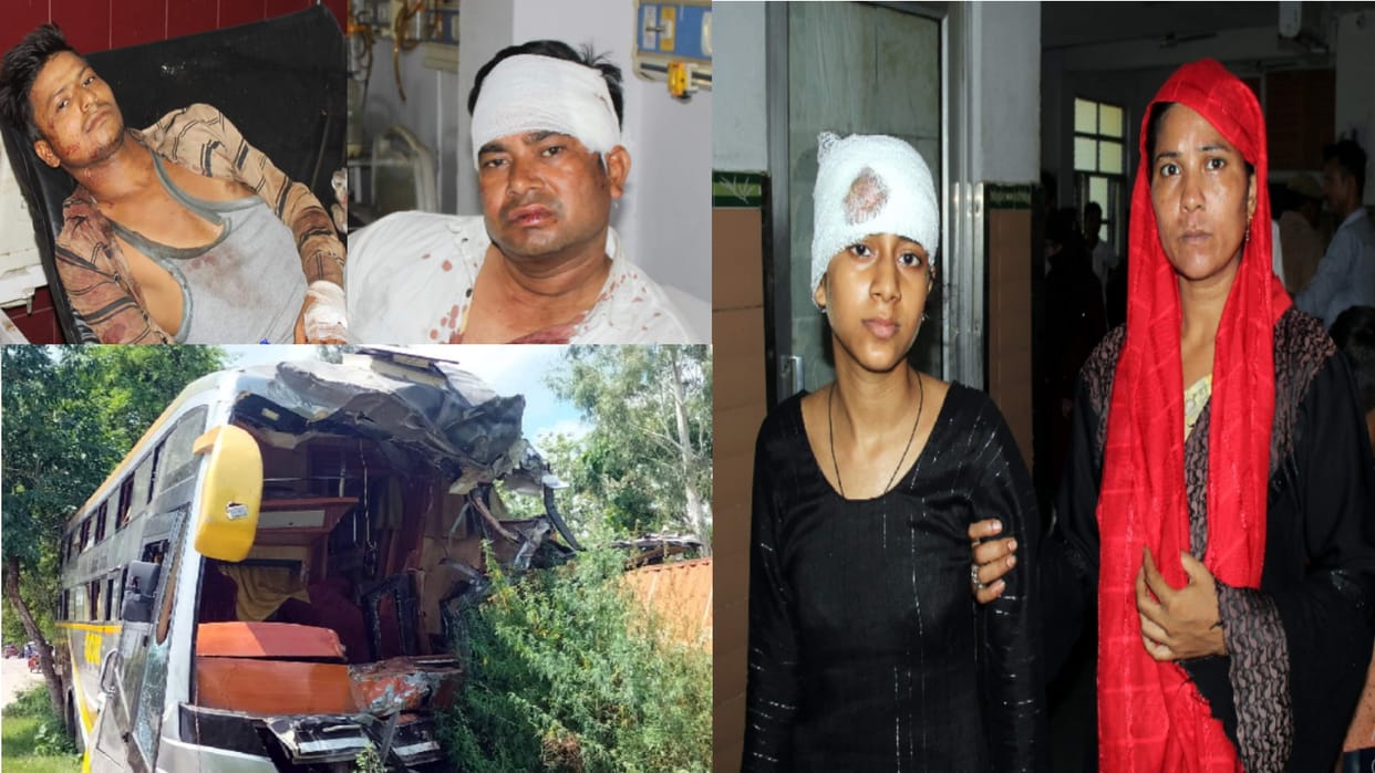 rampur road accident news passenger told Songs were playing in bus suddenly there was a loud bang
