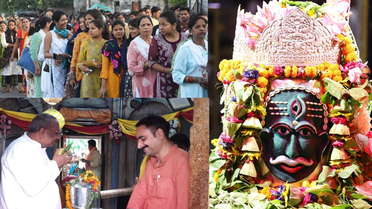 People offer prayer first monday of savan 2022.