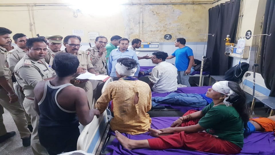 high speed roadways bus overturns on national highway in rtah 18 passengers injured one death