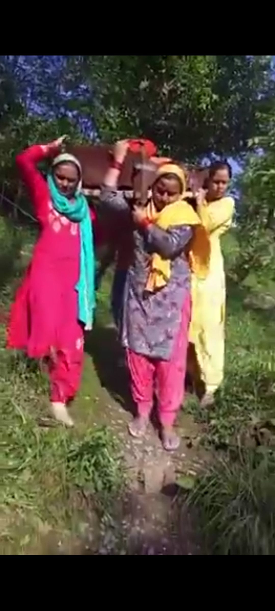 daughter in laws brought sick mother in law to the road in palanquin