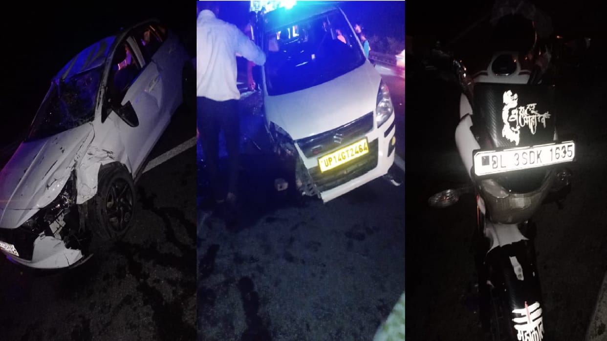 Nine people has injured in accident on Delhi-Meerut Expressway in Meerut