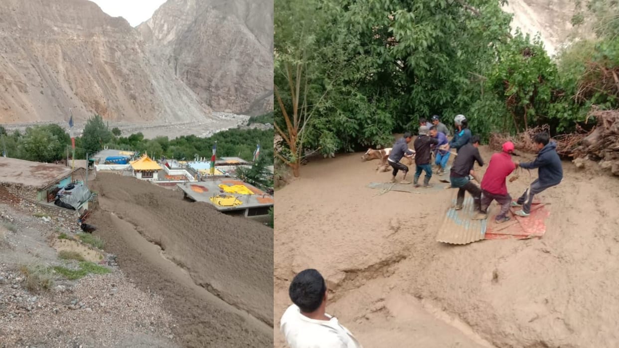 himachal weather update: flash Flood devastates apple orchards houses in Kinnaur