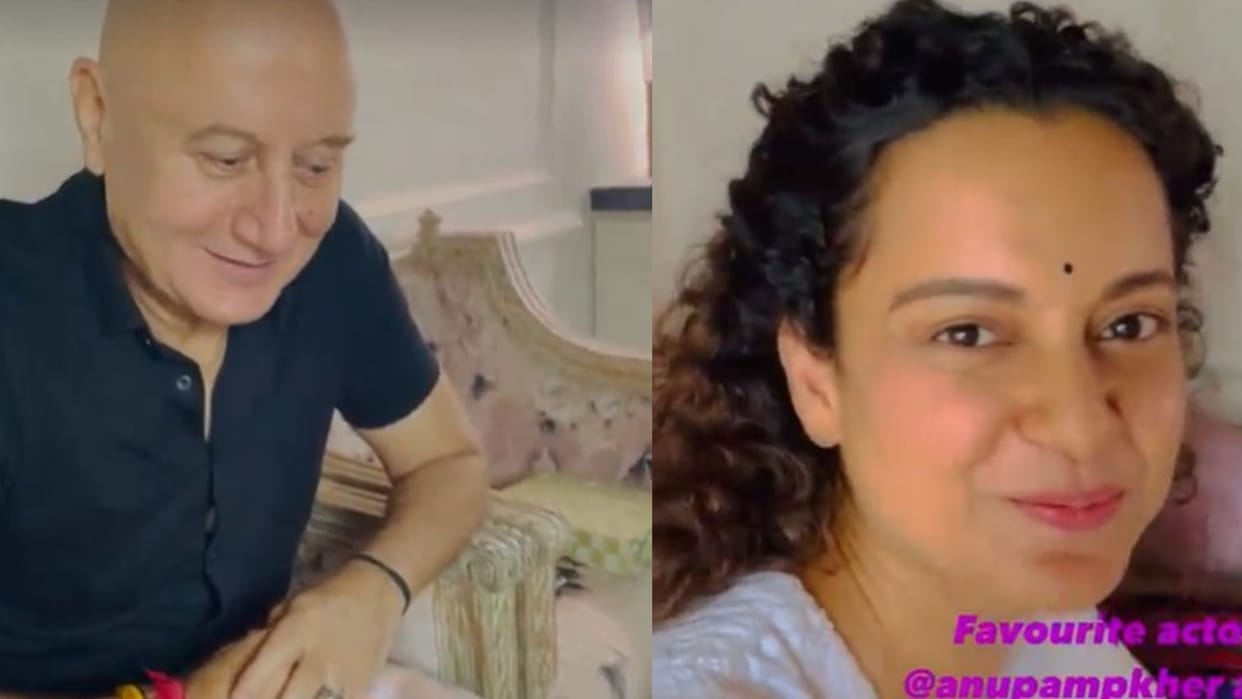 anupam kher special treats kangana ranaut to her favourite kadi chawal on emergency sets