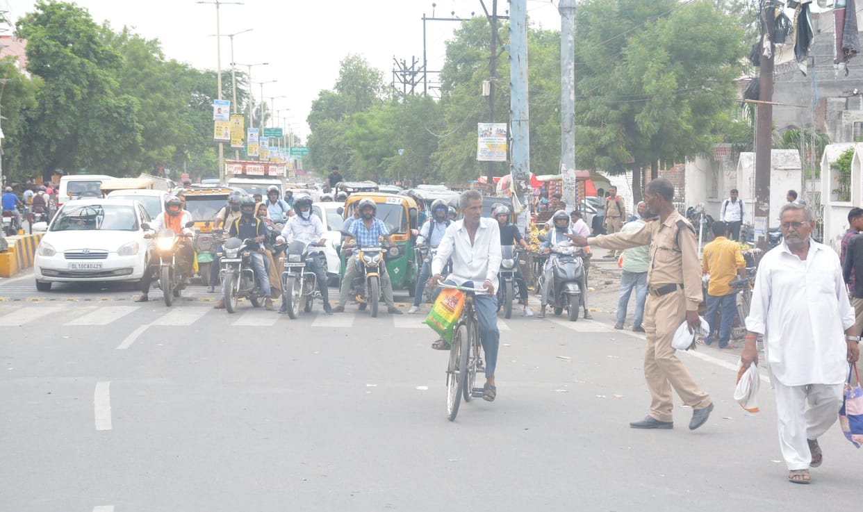 Khaki on body, stick in hand, still troubled-helpless