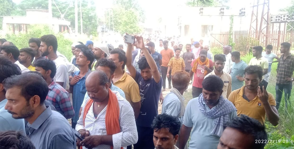 with lineman body protested in sub station