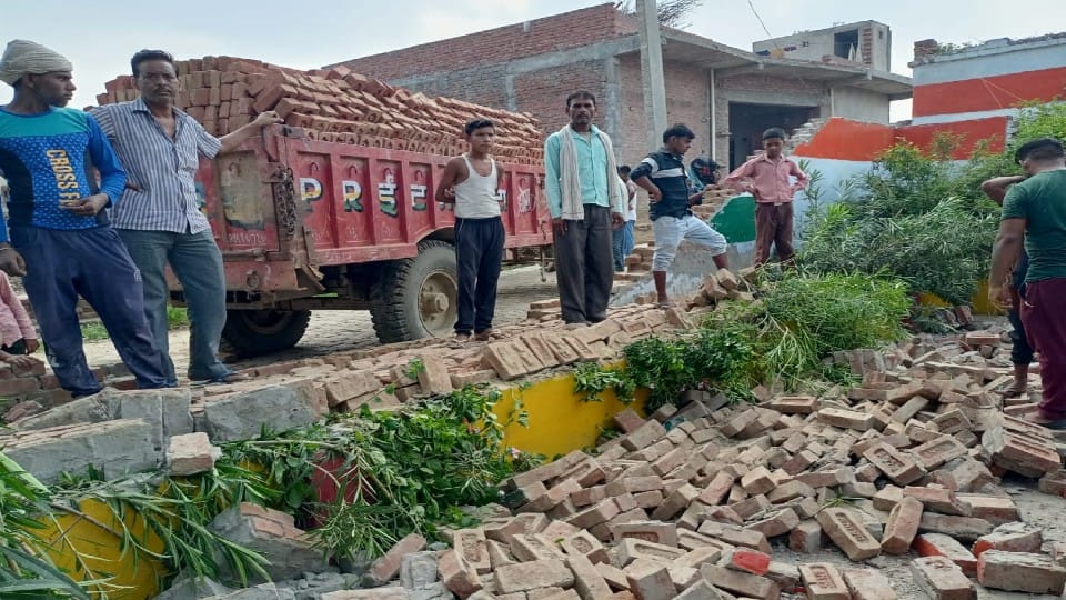four students injured in school wall collapses due to tractor trolley collision in etah