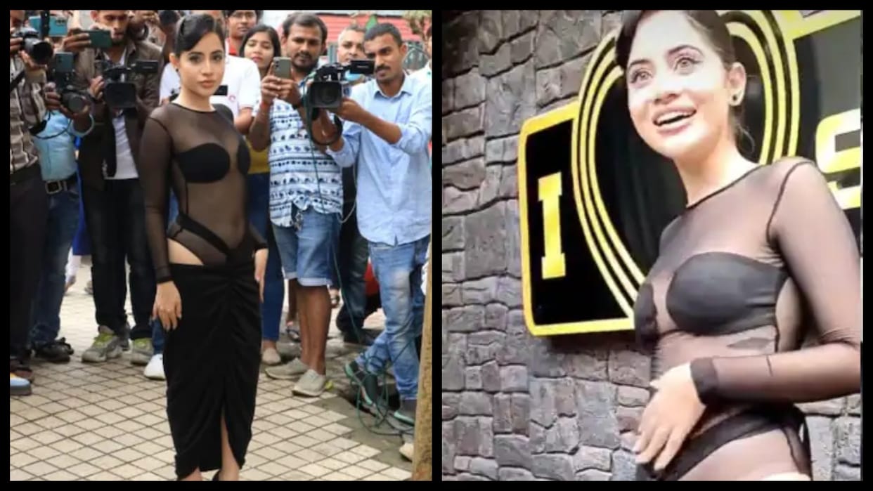 Urfi Javed Trolled For Wearing Transparent Cut Out Black Dress in Mumbai