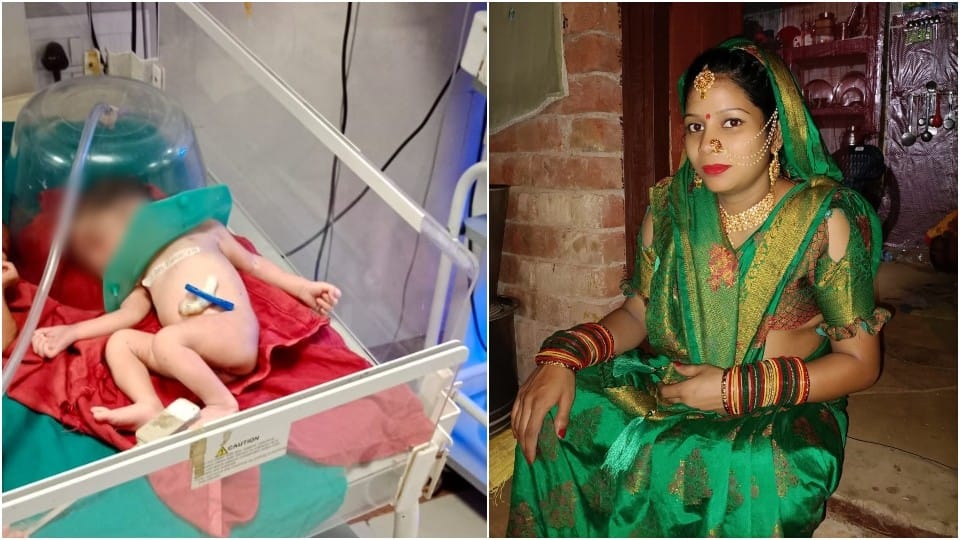 sand loaded dumper crushed pregnant woman in Firozabad
