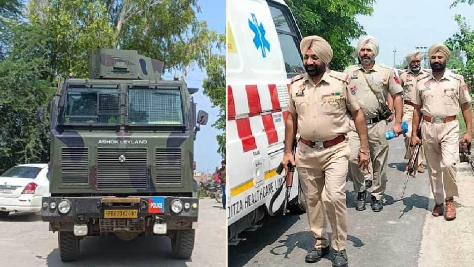 Amritsar Encounter Police searching car that came to drop gangsters