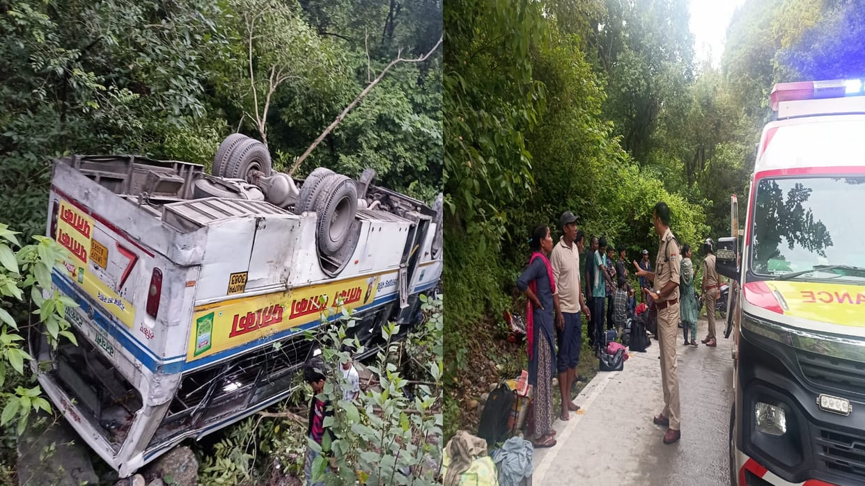 Bus Accident in Uttarakhand, Bus full of 35 passengers overturned, 24 injured