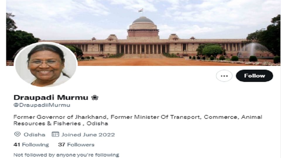 Fake twitter account of Draupadi Murmu being made of social media platform