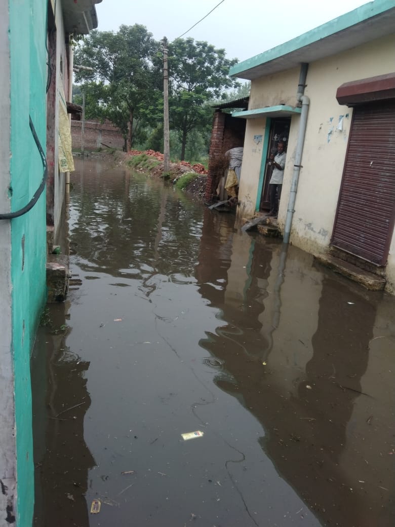 The main road of Gadarheri turned into a dirty drain