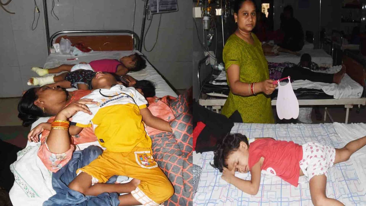 Three patients admitted on one bed in Kanpur largest government hospital