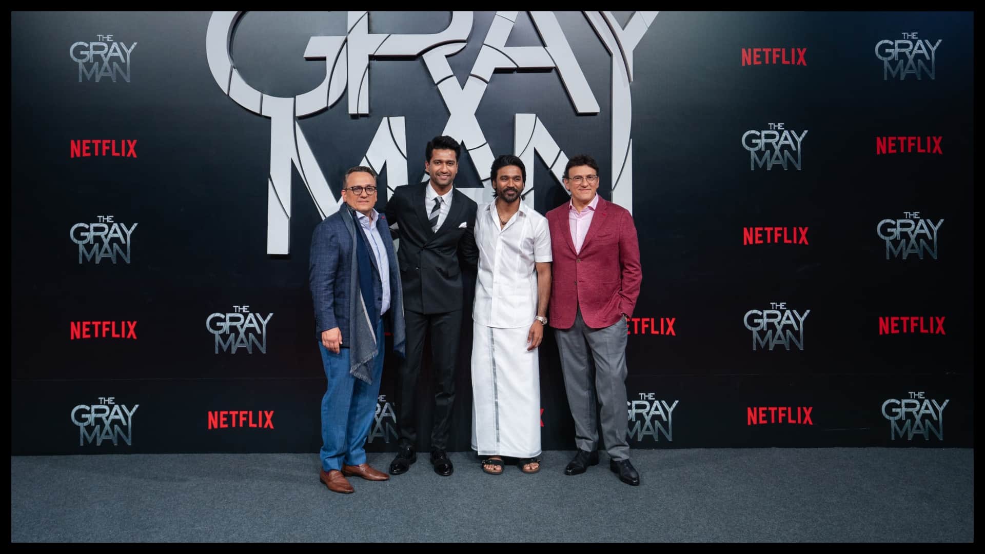 The Gray Man: Netflix Hosts Premiere of Dhanush first hollywood movie of russo brothers in mumbai vicky kausha