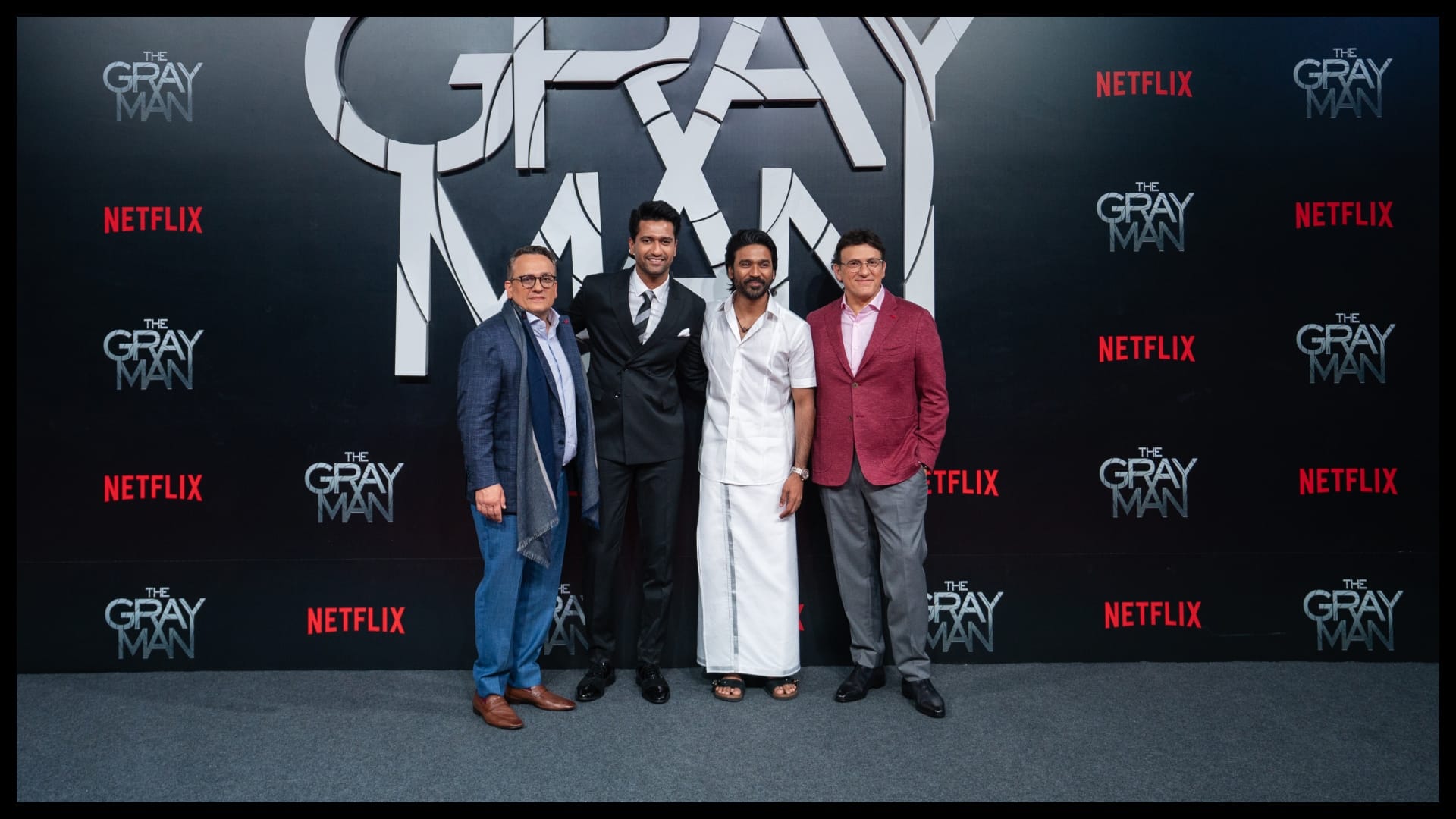 The Gray Man: Netflix Hosts Premiere of Dhanush first hollywood movie of russo brothers in mumbai vicky kausha