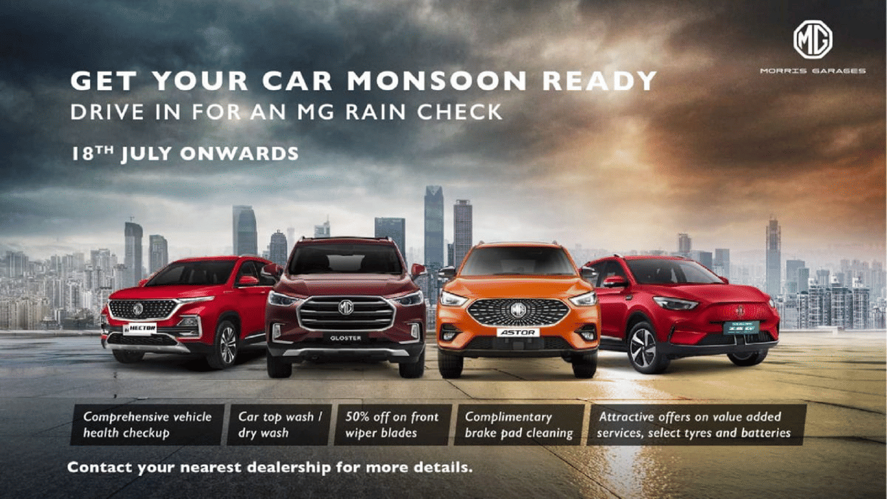 MG Motor India Monsoon Service Camp car service camp MG Motor India starts nationwide Monsoon Service Camps