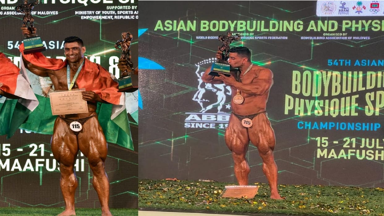 Anuj Talian of Meerut has won the gold medal at the Asian Body Building Championships in Maldives