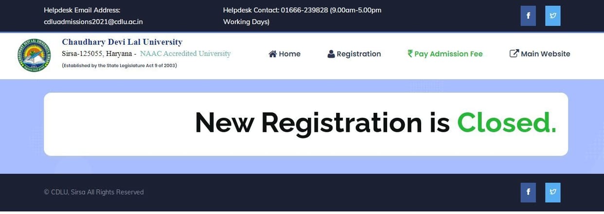 CDLU: Admission system derailed, registration stopped due to server not being connected