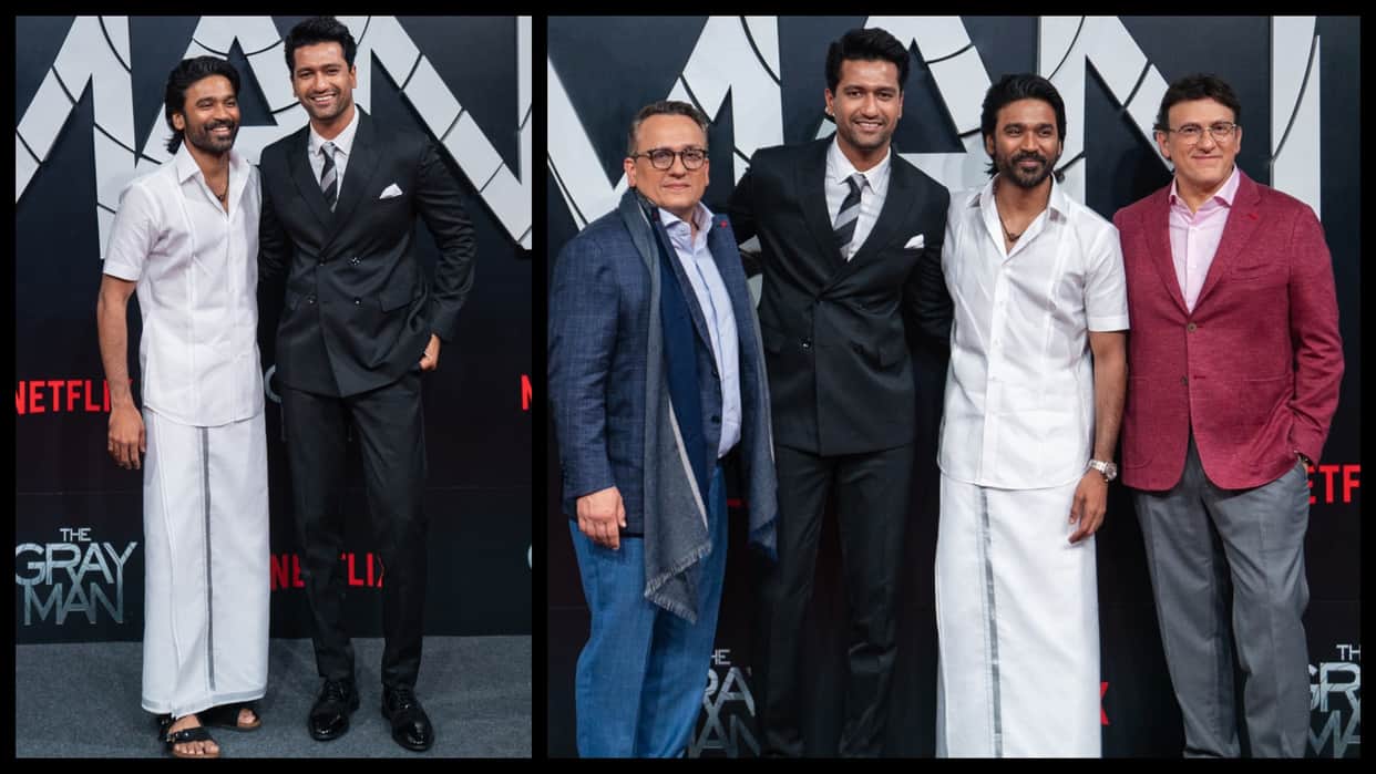 The Gray Man: Netflix Hosts Premiere of Dhanush first hollywood movie of russo brothers in mumbai vicky kausha