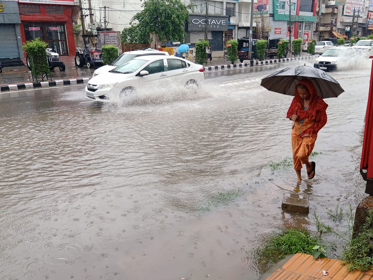 Raining clouds, water logging disaster