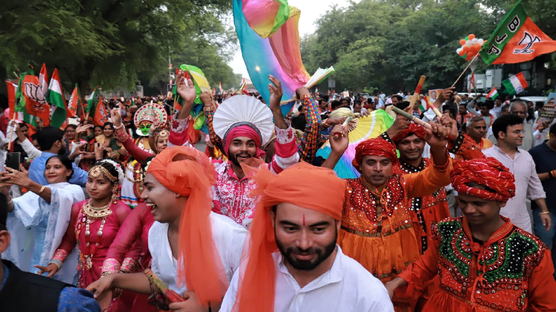 BJP workers took out Abhinandan Yatra after Draupadi Murmu became the President