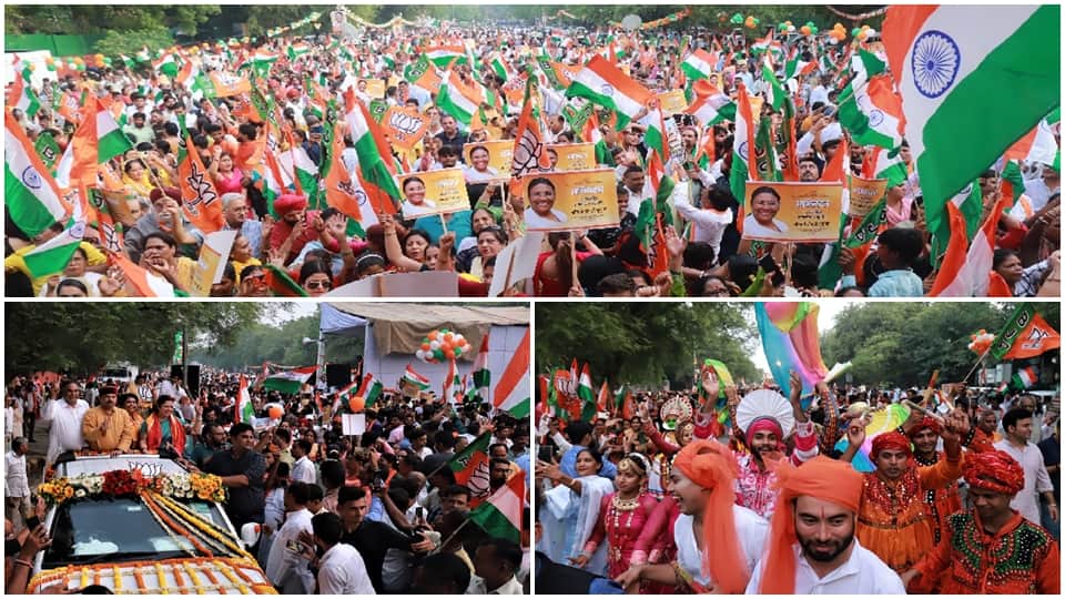 BJP workers took out Abhinandan Yatra after Draupadi Murmu became the President