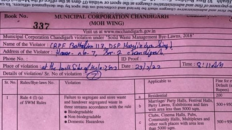 Chandigarh MC issued challan for throwing garbage residence of Punjab CM Bhagwant Mann in Sector-2