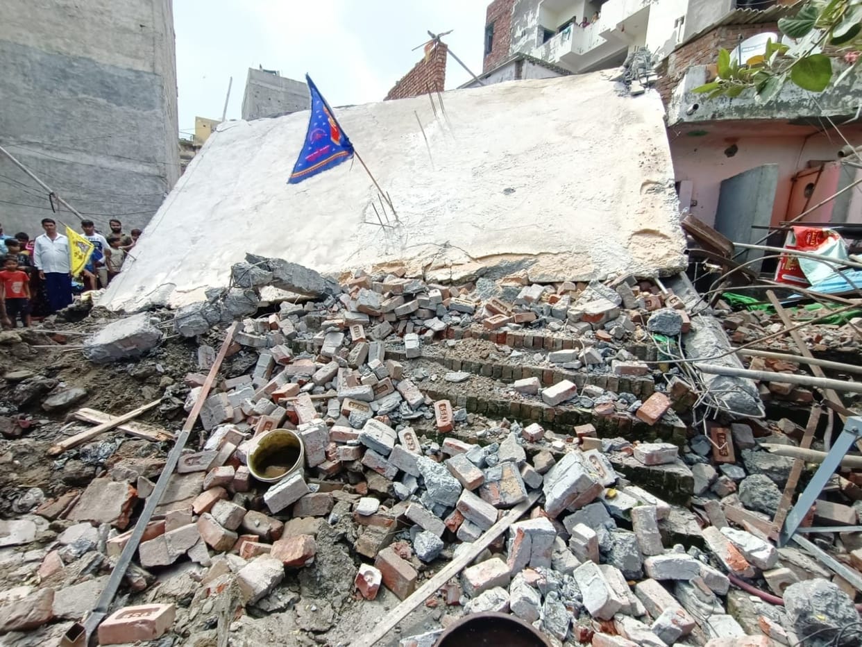 Under the guise of religious place, 200 yards of land was occupied, bulldozer operated