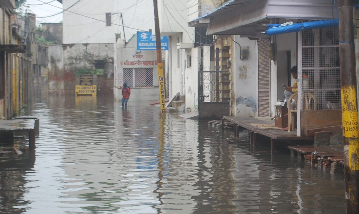 Then it rained, the roads submerged in water