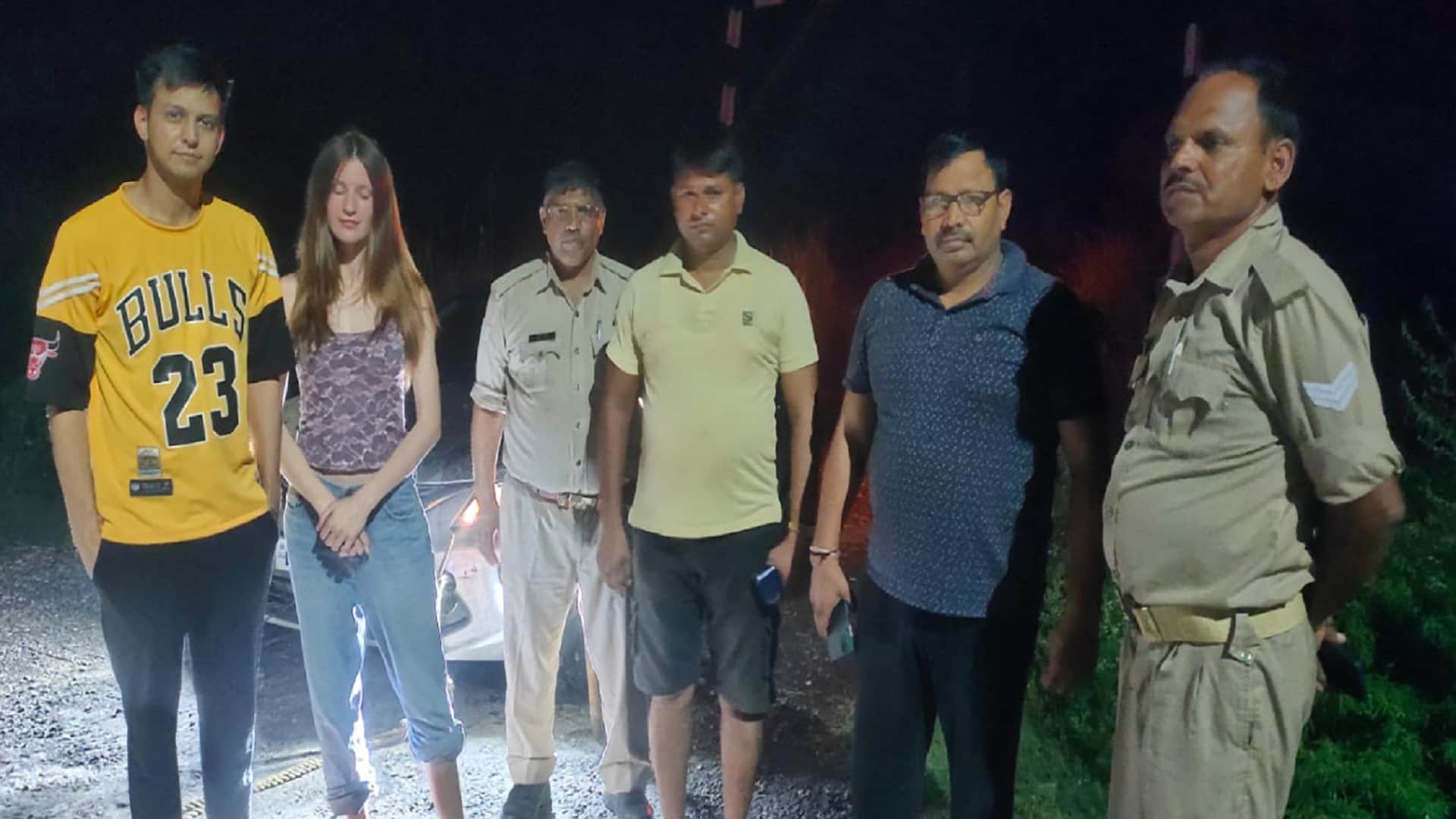 A foreign woman along with her family got stuck in the forest at night during route diversion in Bijnor