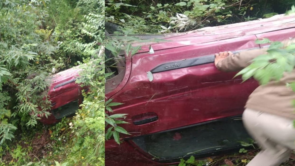 Accident in Mandi Nachan one woman killed police ASI and daughter injured