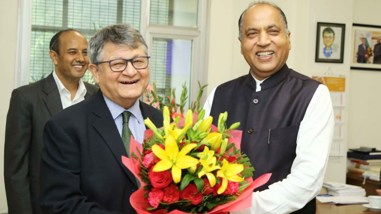 CM Jairam Thakur calls on Union Jal Shakti Minister Gajendra Singh Shekhawat and Suman Bery Vice Chairman NITI