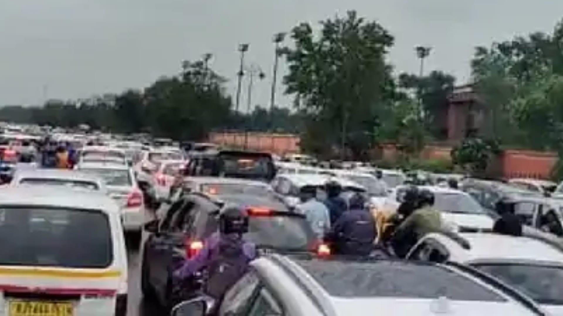 water logged on Road after rain in Jaipur