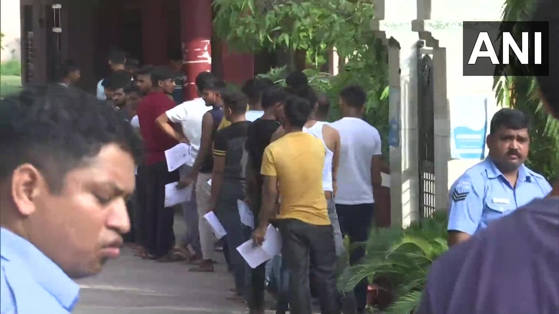 Agniveer Airforce recruitment exam begins amid tight security visuals from outside exam centre
