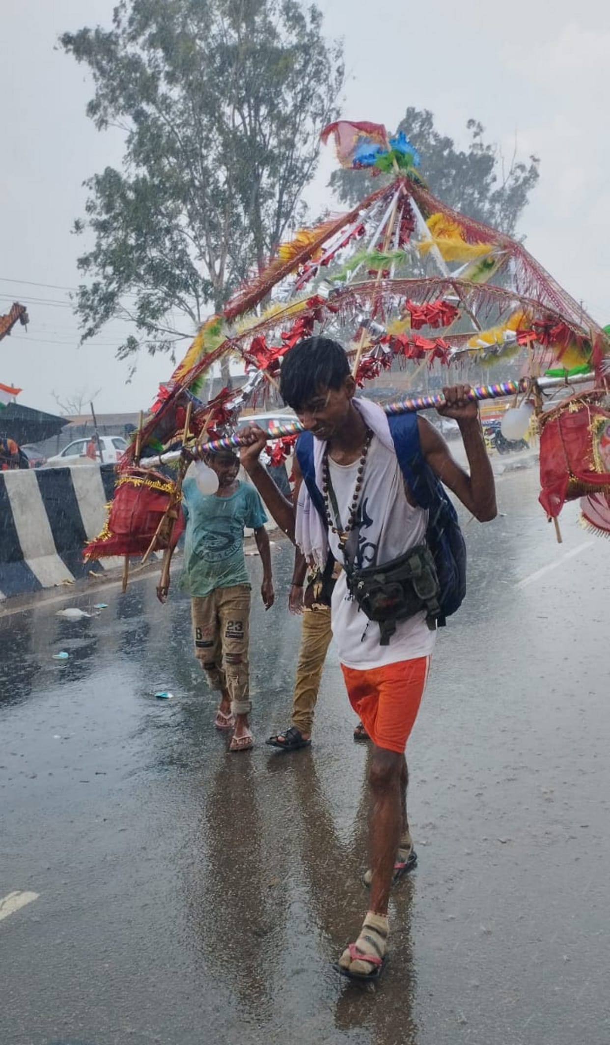 The rain brought relief from the heat, trouble due to mud on the roads
