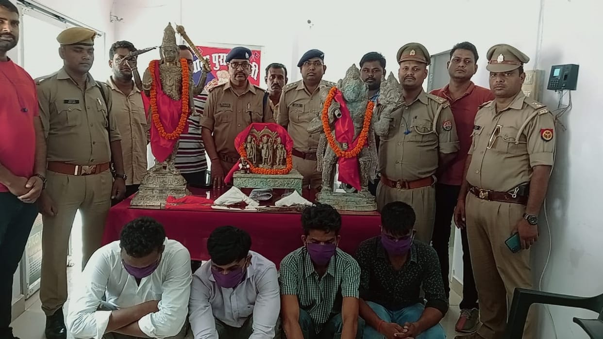 Basti Idol theft gang busted four arrested statues stolen from Khalilabad temple recovered