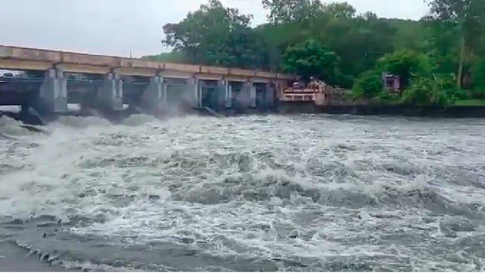 Rain water filled houses and roads in Bhopal and Sehore