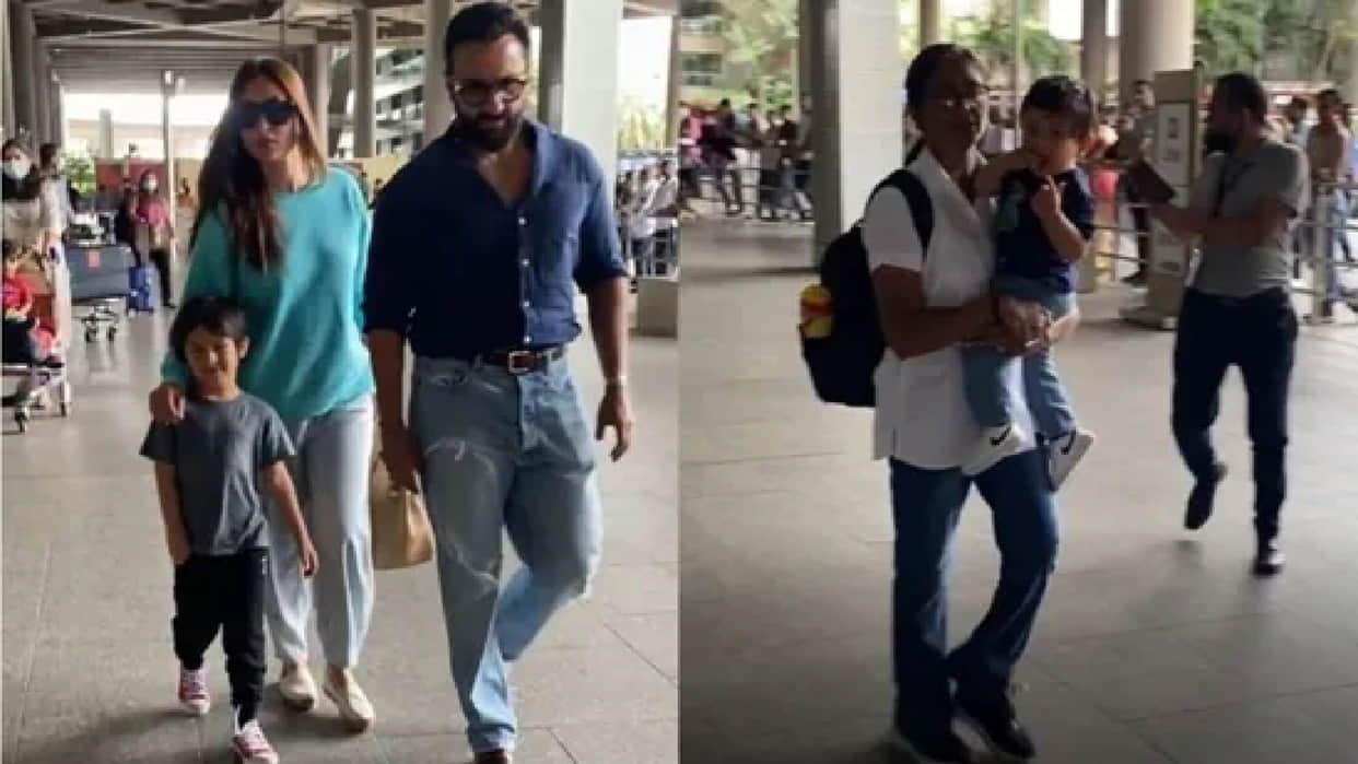 Kareena Kapoor and Saif Ali Khan return post Europe Trip, Taimur Ali Khan steals the show at Airport