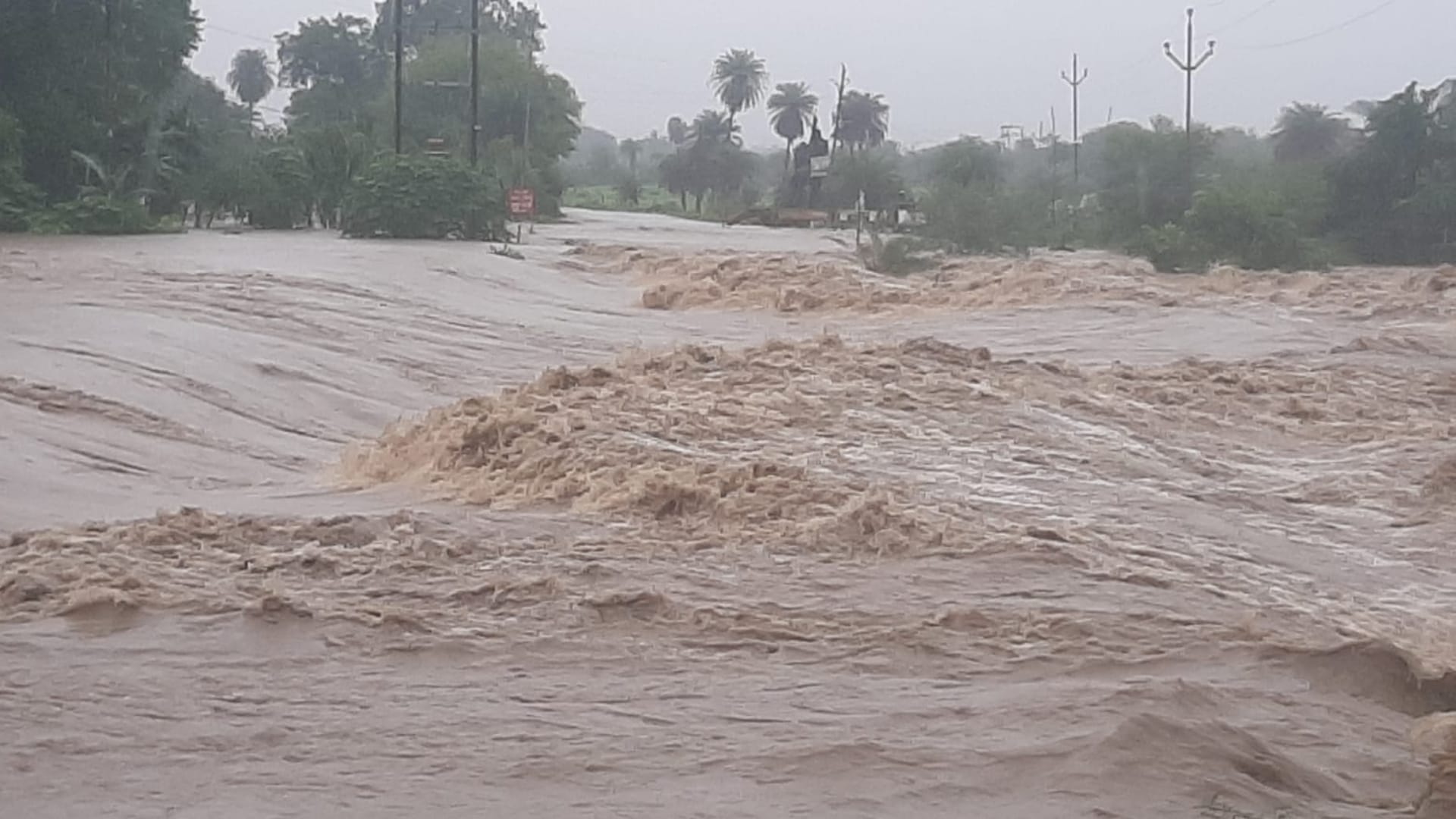 Rain water filled houses and roads in Bhopal and Sehore