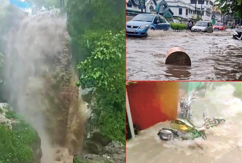 Dehradun Rainfall: Waterlogging in dehradun City and Flood Like Conditions in Mussoorie Bhatta Falls Photos