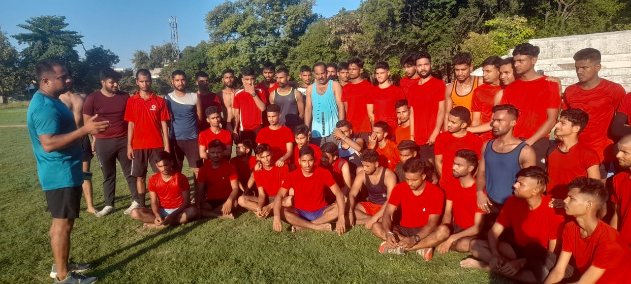 Devendra giving free physical training to 75 youth for two years